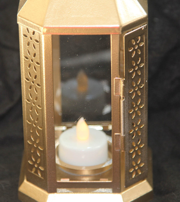 Metal Gold Miners Lantern for Tealights | Confetti Living