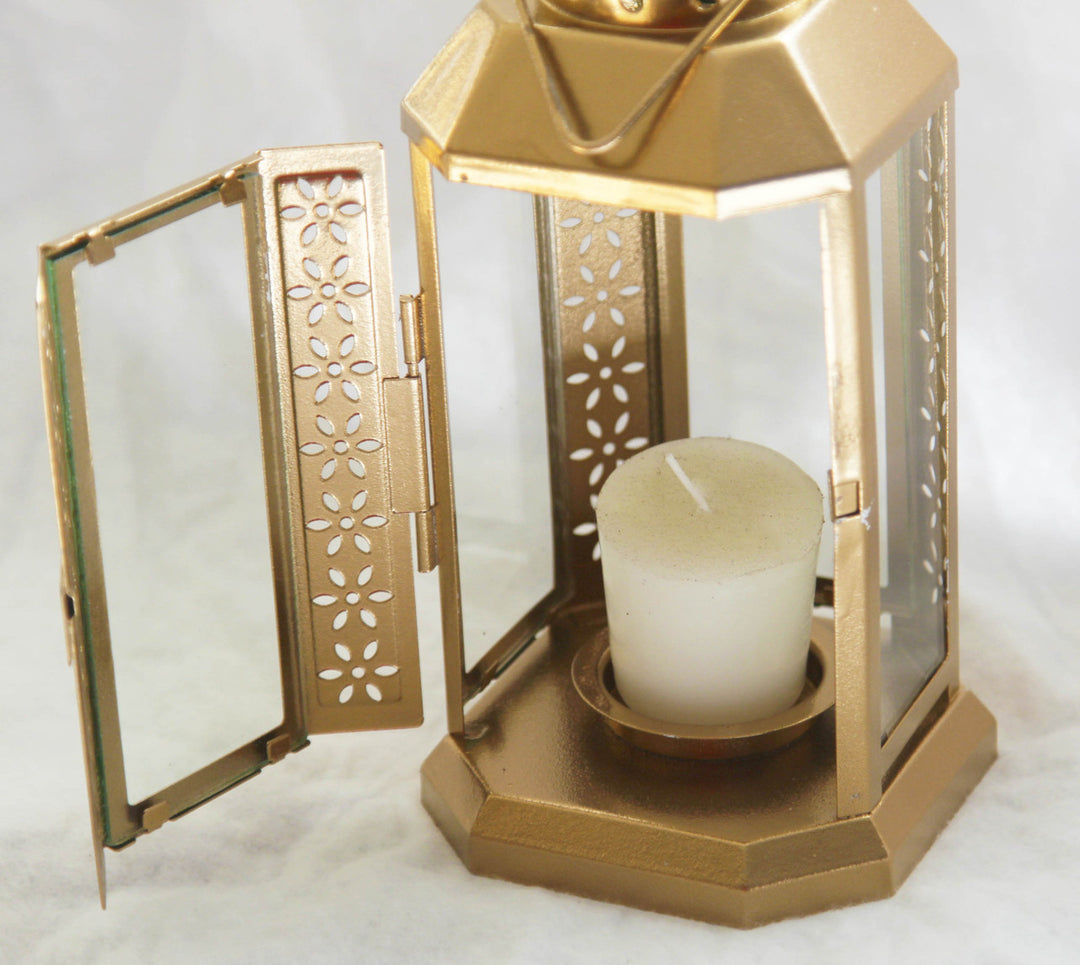 Metal Gold Miners Lantern for Tealights | Confetti Living