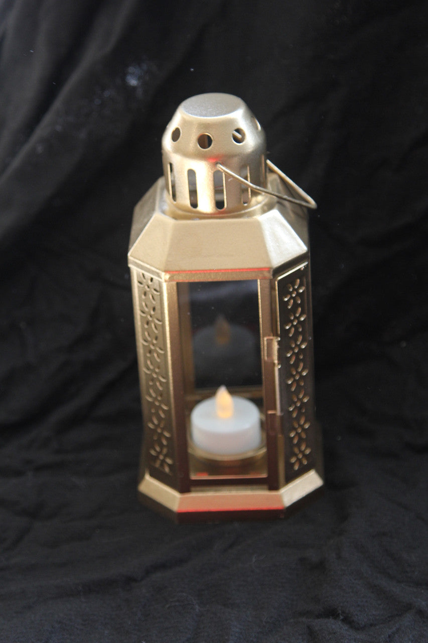 Metal Gold Miners Lantern for Tealights | Confetti Living