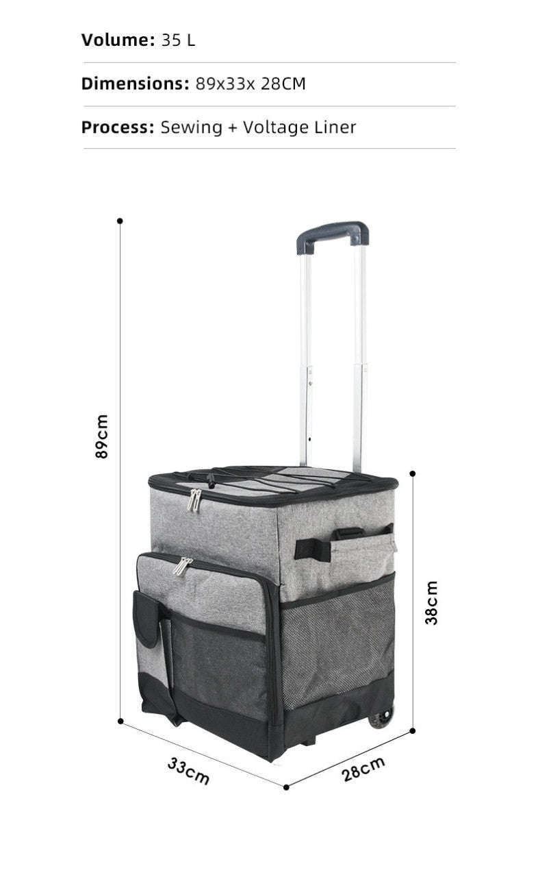 Picnic Bag Trolley Thermally Insulated 36L - Grey | Confetti Living