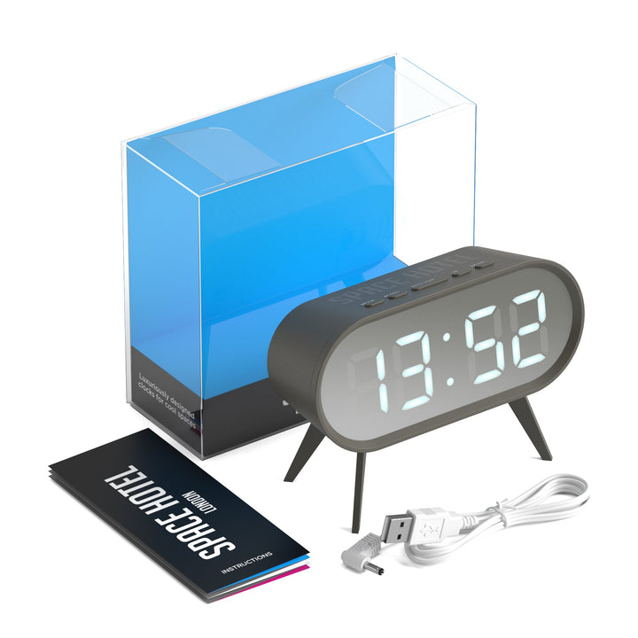Newgate Space Hotel Cyborg Led Alarm Clock Grey | Confetti Living