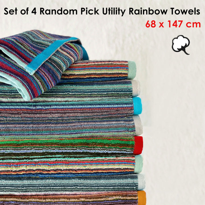 J.Elliot Home Rainbow Colours Utility Towel Set showing dimensions | Confetti Living