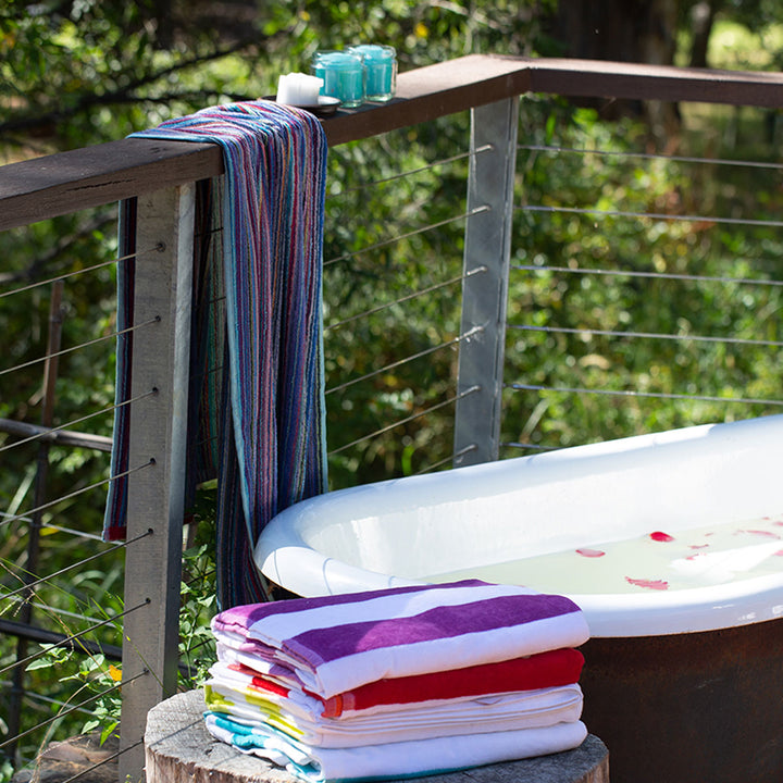 J.Elliot Home Rainbow Colours Utility Towel Set shown in use | Confetti Living