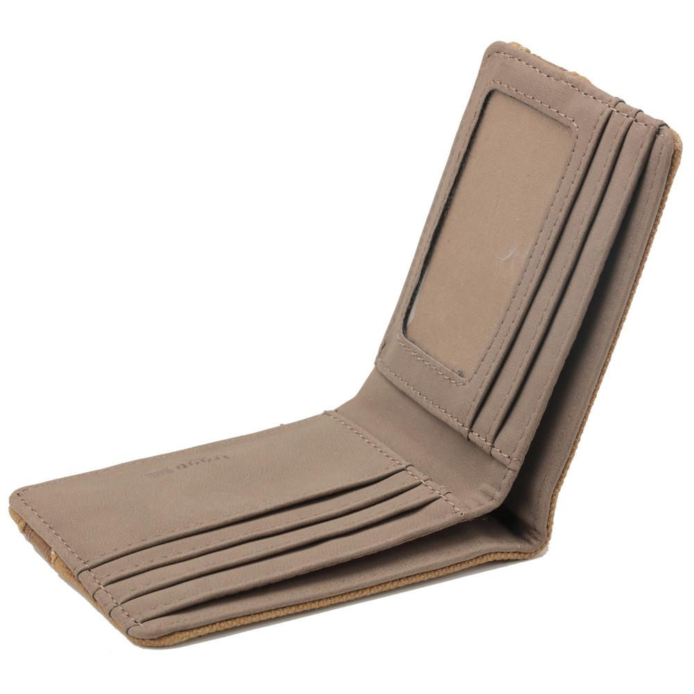 The Colorado camel wallet from Troop London is a bi-fold wallet featuring an embossed leather stripe, a branded fully-lined interior, multiple card slots and a photo ID window. Choose from 4 color options with a nice gift box packaging which is ideal for gift giving. Inside wallet orientation.